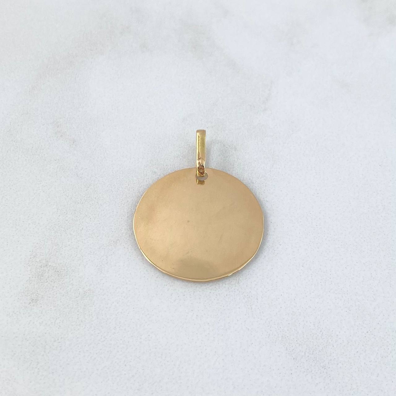 Dije Placa Circular 1.95gr / 2.3cm - 2cm * 24cm / Oro Amarillo
