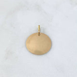 Dije Placa Circular 1.95gr / 2.3cm - 2cm * 24cm / Oro Amarillo