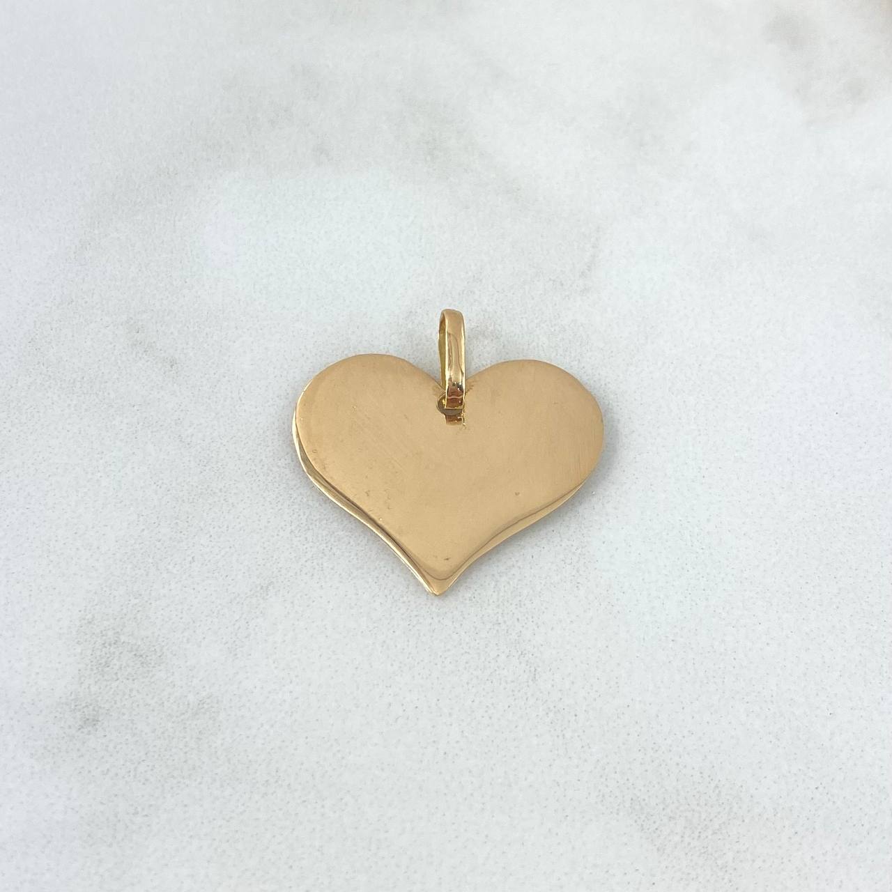 Dije Placa Corazón 2.25gr / 2.3cm - 2cm * 24cm / Lisa Oro Amarillo