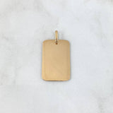 Dije Placa Rectangular 2.15gr / 3.2cm - 2.8cm * 1.7cm / Lisa Oro Amarillo
