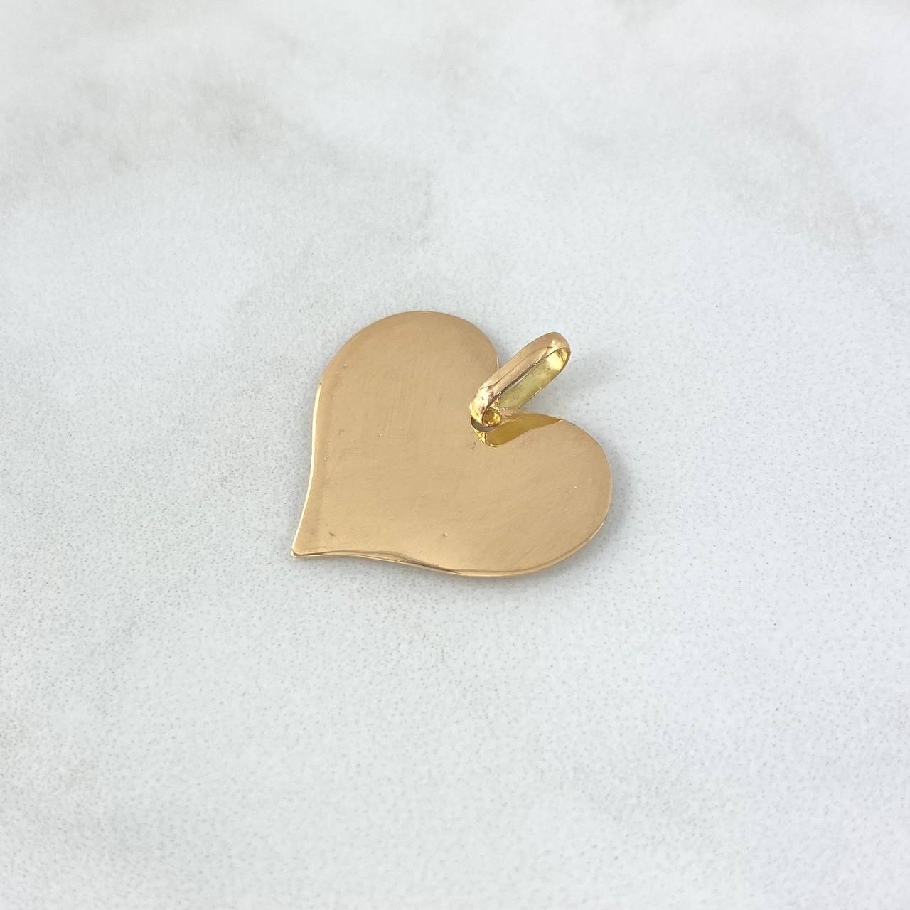 Dije Placa Corazón 2.25gr / 2.3cm - 2cm * 24cm / Lisa Oro Amarillo