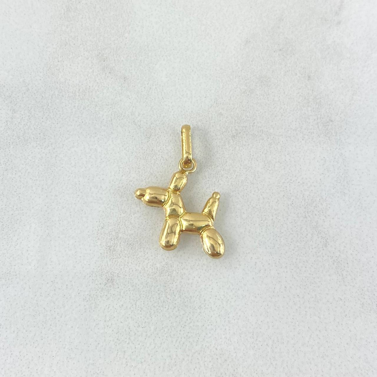Dije Perro Globo 0.5gr / 1.5cm / Troquelado Oro Amarillo
