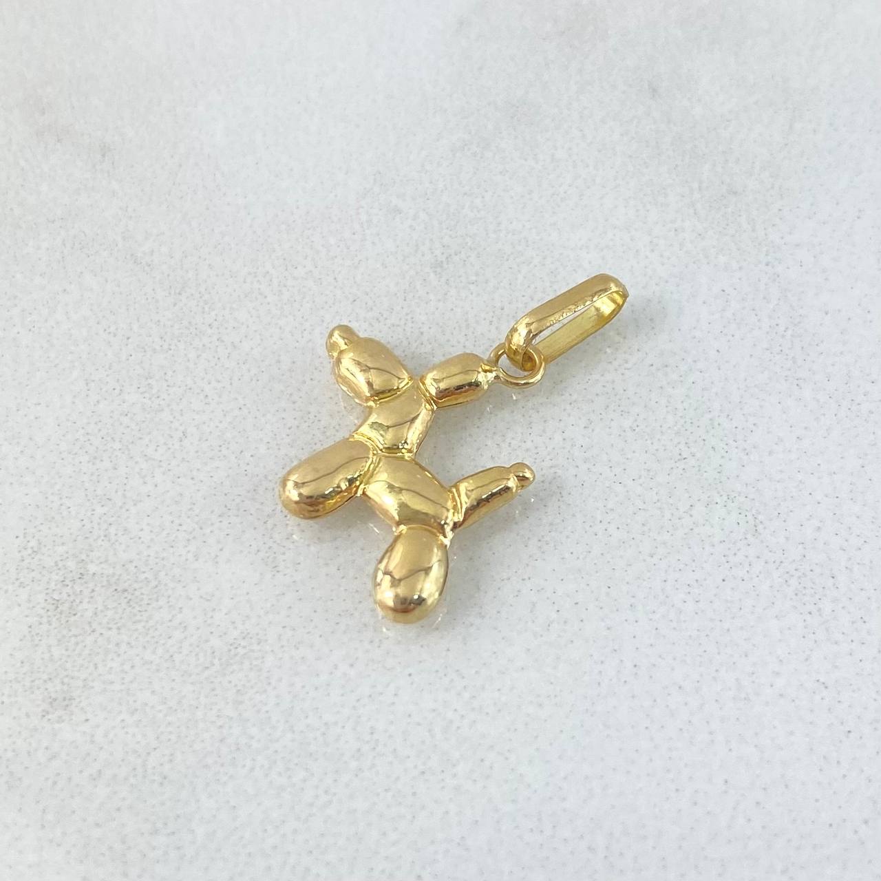 Dije Perro Globo 0.5gr / 1.5cm / Troquelado Oro Amarillo