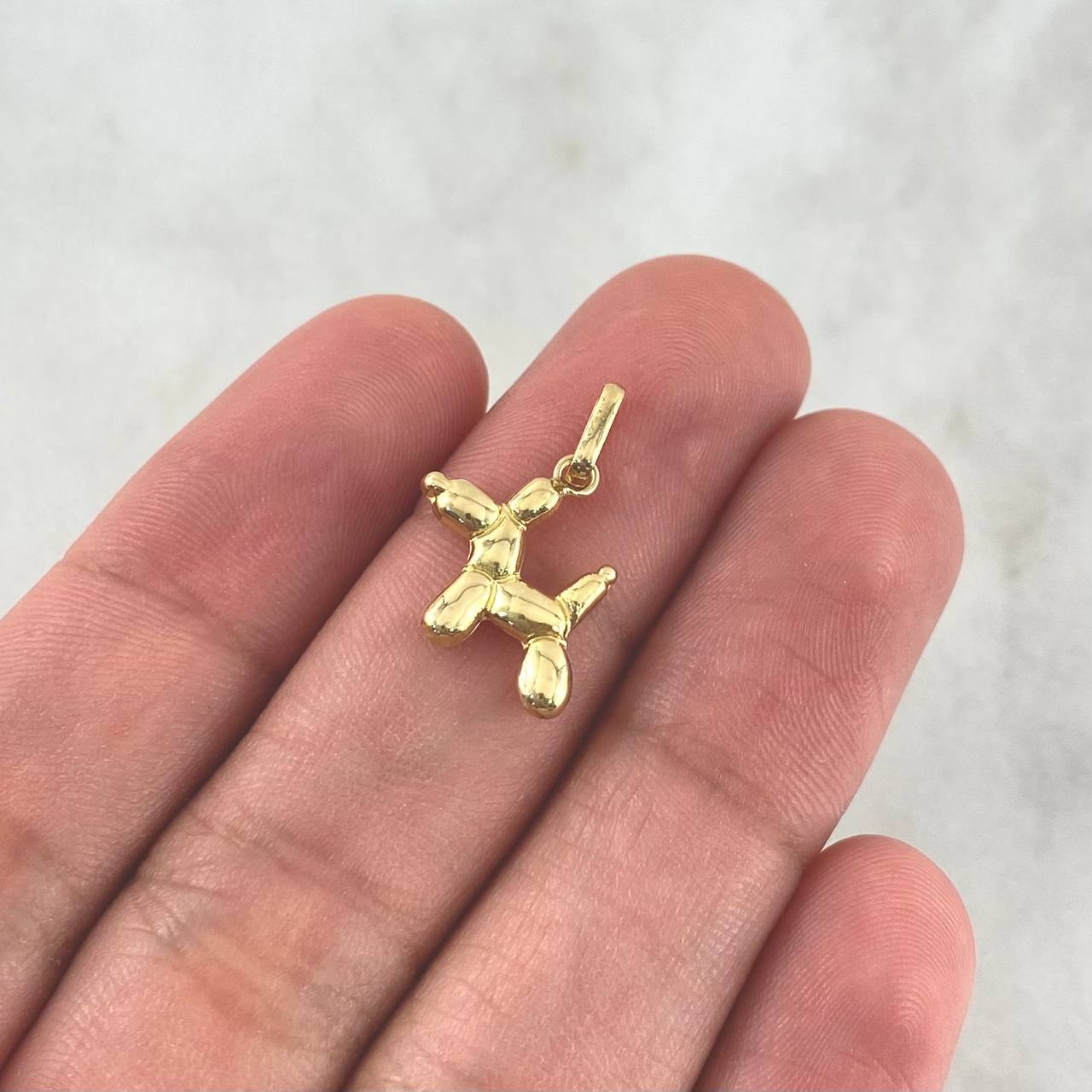 Dije Perro Globo 0.5gr / 1.5cm / Troquelado Oro Amarillo