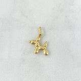 Dije Perro Globo 0.5gr / 1.5cm / Troquelado Oro Amarillo