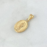 Dije Virgen Guadalupe Ovalada 0.65gr / 1.8cm / Troquelada Oro Amarillo