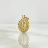 Dije Virgen Guadalupe Ovalada 0.65gr / 1.8cm / Troquelada Oro Amarillo