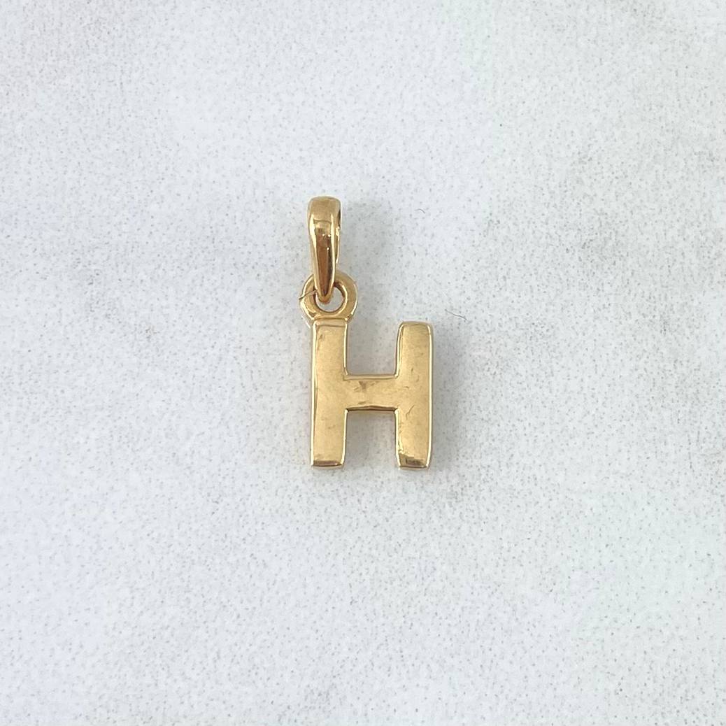 Dije Letra H Lisa 0.65gr / 1.4cm / Oro Amarillo