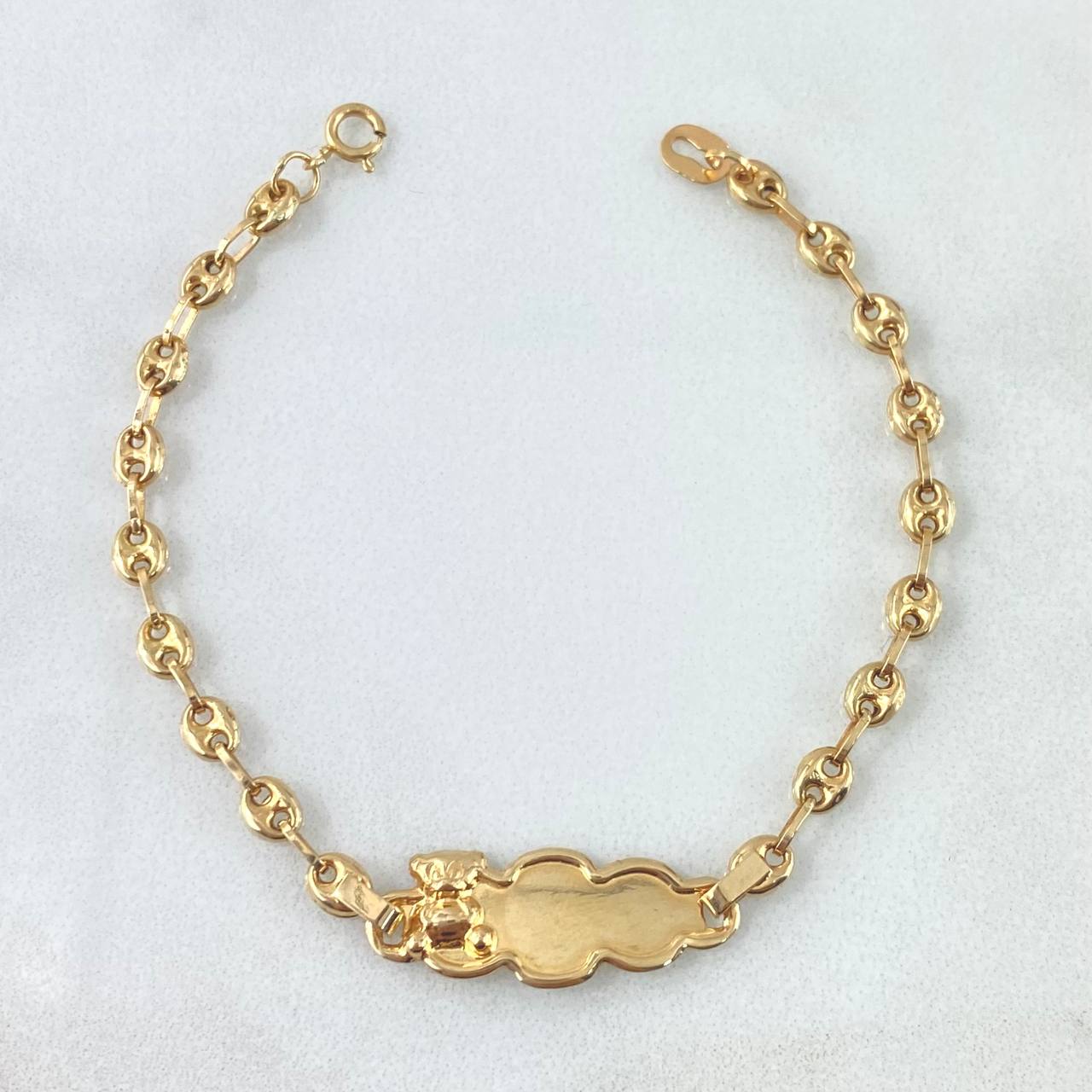 Pulso Bebé GC 1.8gr / 14cm / 3mm Placa Nube Oso Oro Amarillo