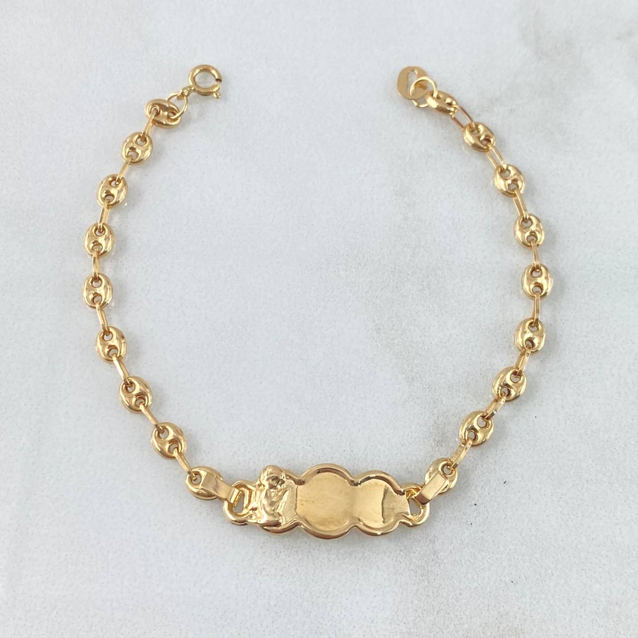Pulso Bebé GC Placa Nube Angel 1.95gr / 13.5cm / 3.6mm Oro Amarillo 18K