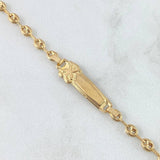 Pulso Bebé GC 1.65gr / 13.5cm / 3mm Placa Rectangular Oso TS Oro Amarillo