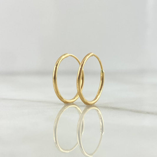 Candongas Aro 0.65gr / 1.5cm / Lisa Oro Amarillo 18K