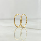 Candongas Aro 0.65gr / 1.5cm / Lisa Oro Amarillo 18K