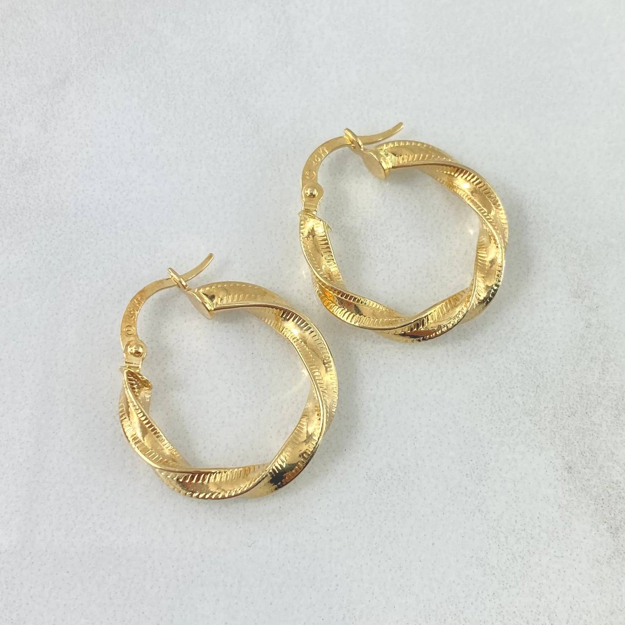 Candongas Deis 2gr / 2.2cm / Rayadas Entorchadas Oro Amarillo *