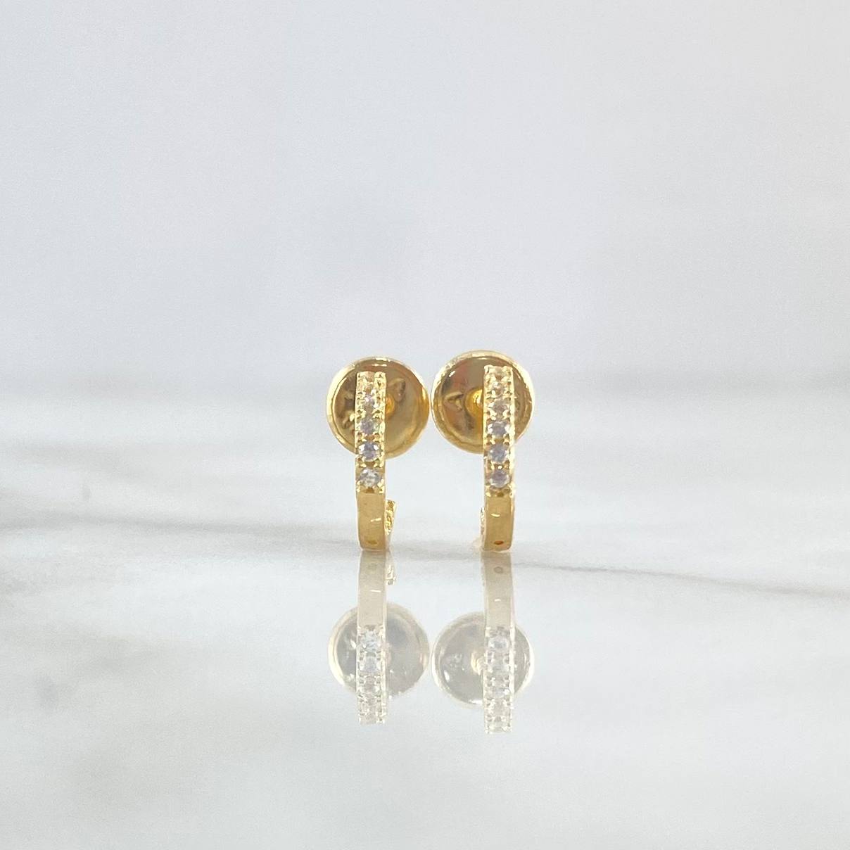 Topos Curva Parcial 1gr / 9mm Circones Blancos Oro Amarillo 18K *