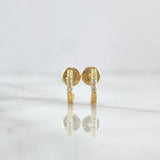 Topos Curva Parcial 1gr / 9mm Circones Blancos Oro Amarillo 18K *