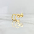 Topos Curva Parcial 1gr / 9mm Circones Blancos Oro Amarillo 18K *