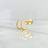 Topos Curva Parcial 1gr / 9mm Circones Blancos Oro Amarillo 18K *