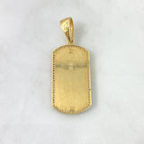 Dije Placa Cruz 10gr / 4.9cm Circones Blancos Oro Amarillo