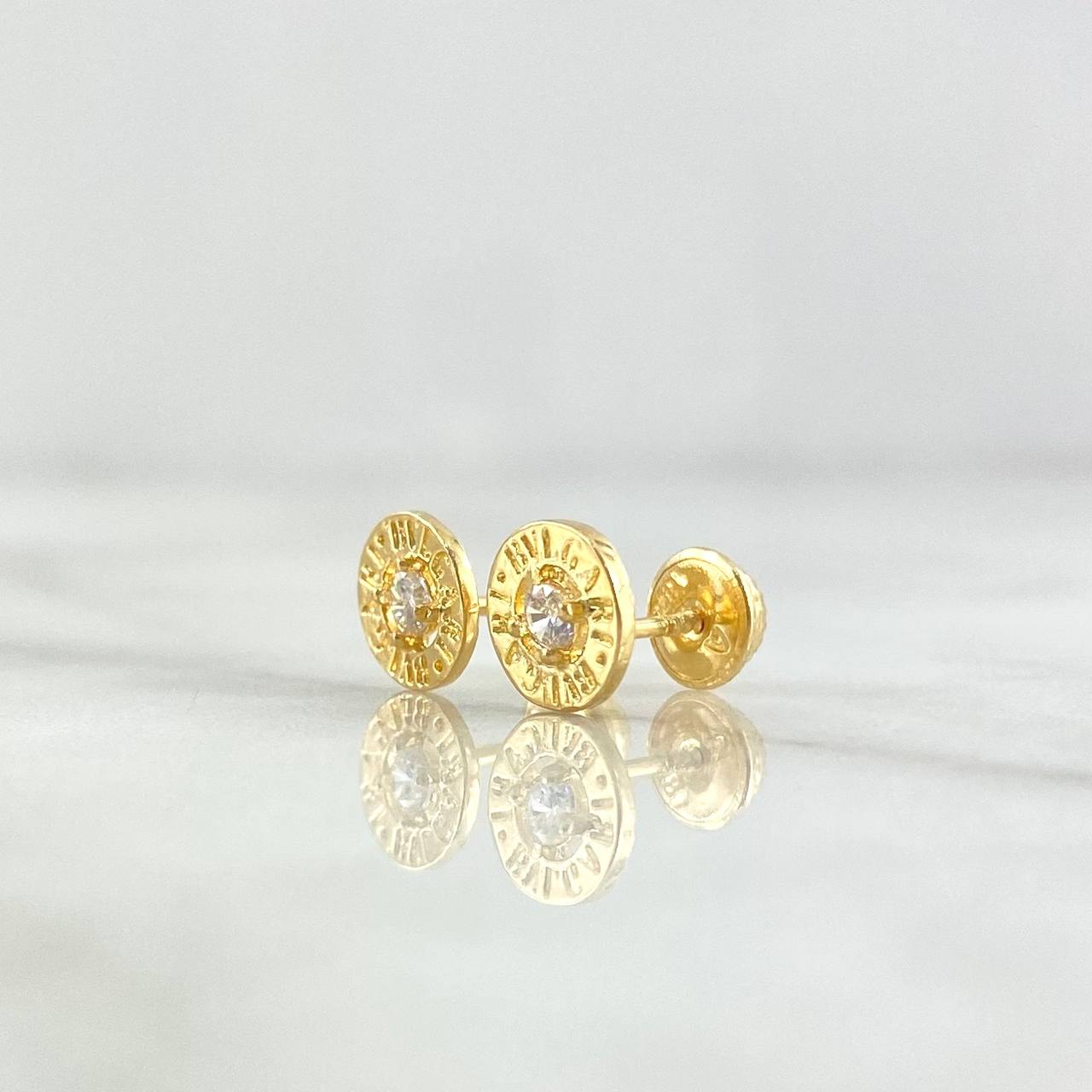 Topos Rusticos 1.15gr / 7mm Circon Blanco Oro Amarillo ©