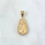 Dije Virgen del Carmen 5.35gr / 3cm / Mate Circones Blancos Oro Amarillo