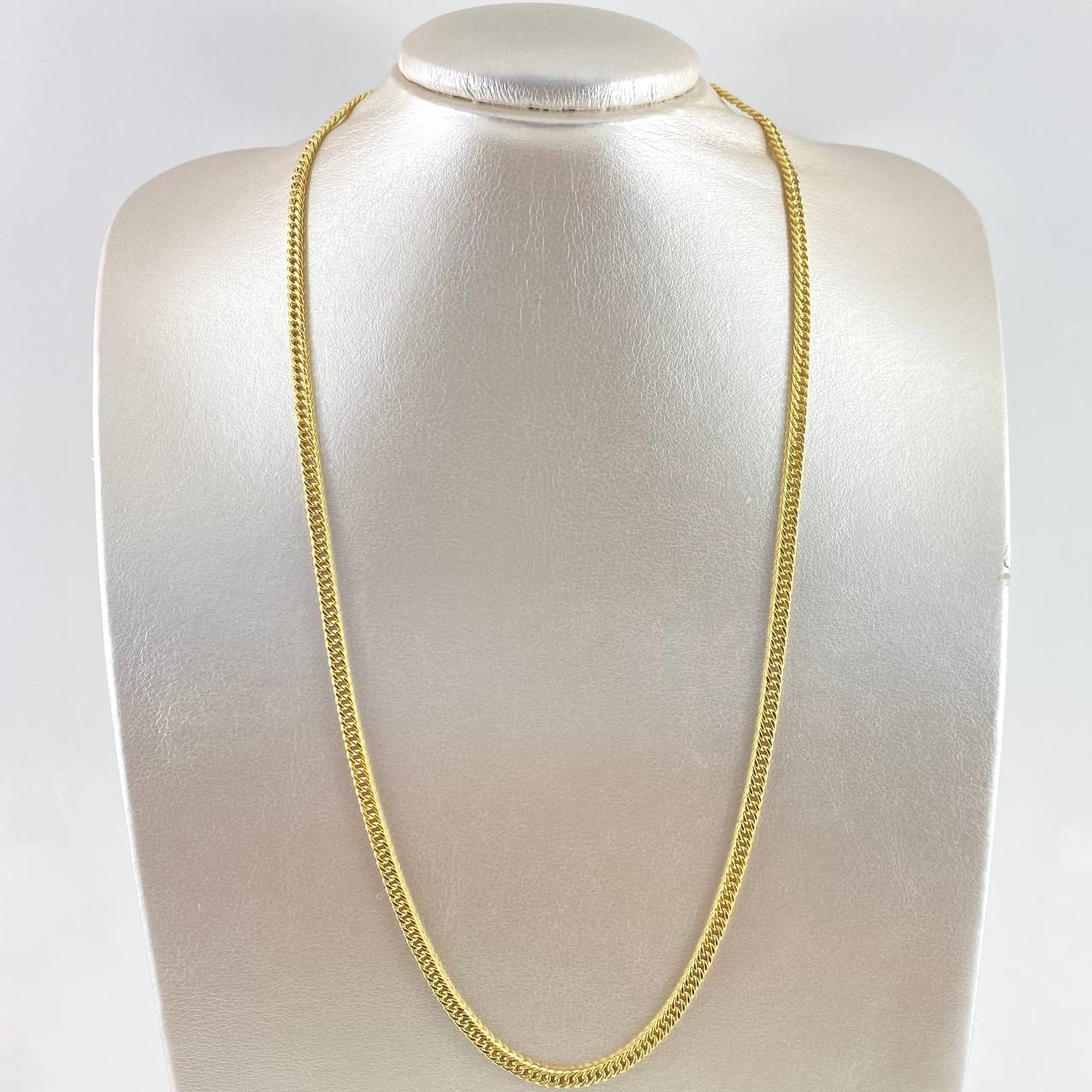 Cadena Cubana Reticulada 12.6gr / 60cm / 4mm Oro Amarillo +3