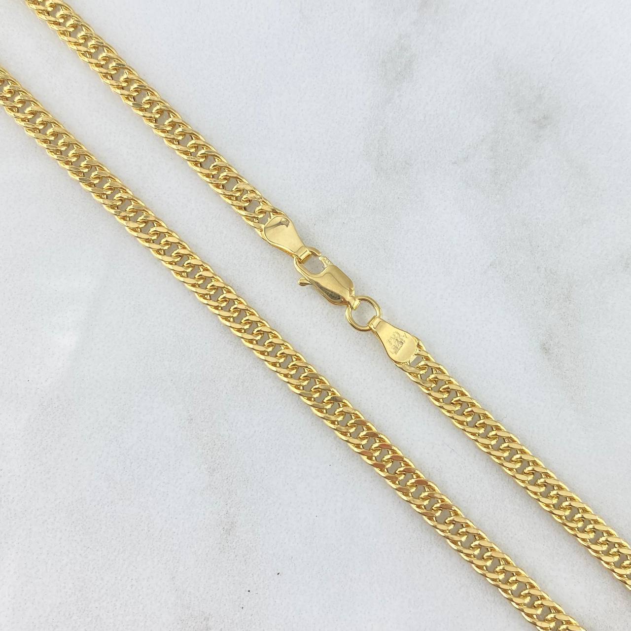 Cadena Cubana Reticulada 12.35gr / 60cm / 4mm Oro Amarillo +3