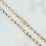 Cadena GC 6.95gr / 50cm / 3.4mm Diamantada Tres Oros 18K