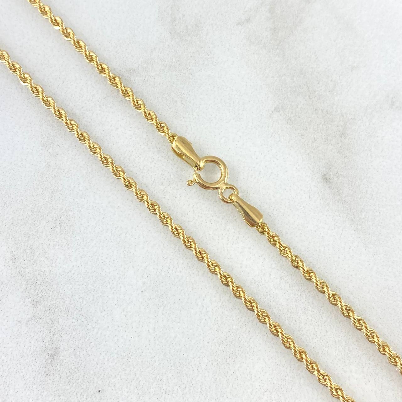 Cadena Lazo 1.85gr / 50cm / 1.6mm Oro Amarillo +3