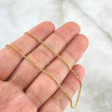 Cadena Aro Seguido 3.1gr / 50cm / 1.6mm Dos Oros Amarillo Blanco +3 *