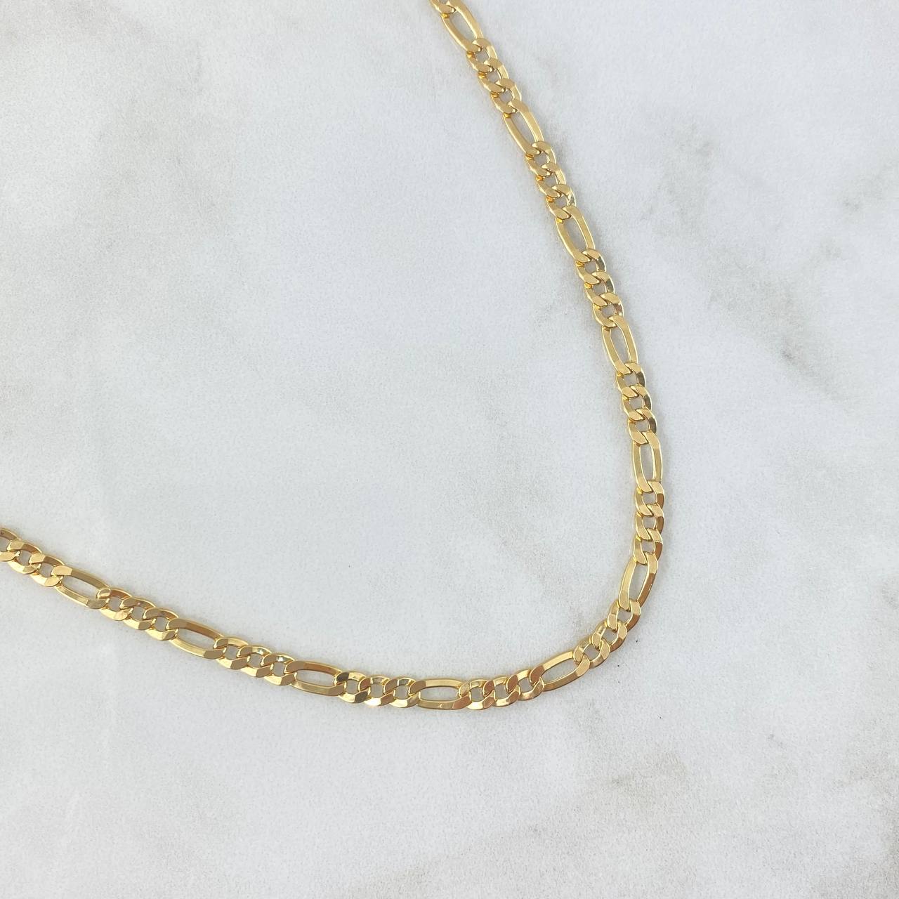 Cadena Figaro 8.65gr / 60cm / 4mm Oro Amarillo +0 *