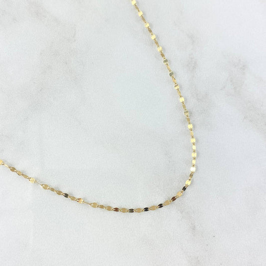 Cadena Flor Espejo 0.9 g / 45.3 cm / 1 mm Oro Amarillo 18K