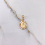 Dije Virgen Milagrosa 1.55gr / 2.1cm / Circones Blancos Oro Amarillo &