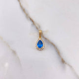 Dije Halo Gota 1.5gr / 1.8cm / Circones Azul Blancos Oro Amarillo &