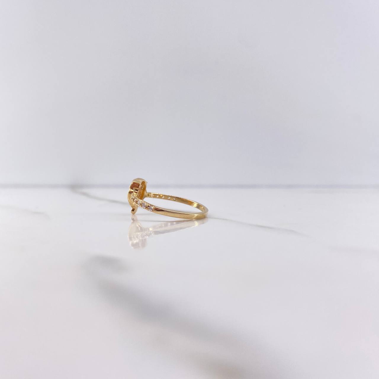 Anillo Buho 2.05gr / T7 / Circones Negros Blancos Oro Amarillo &