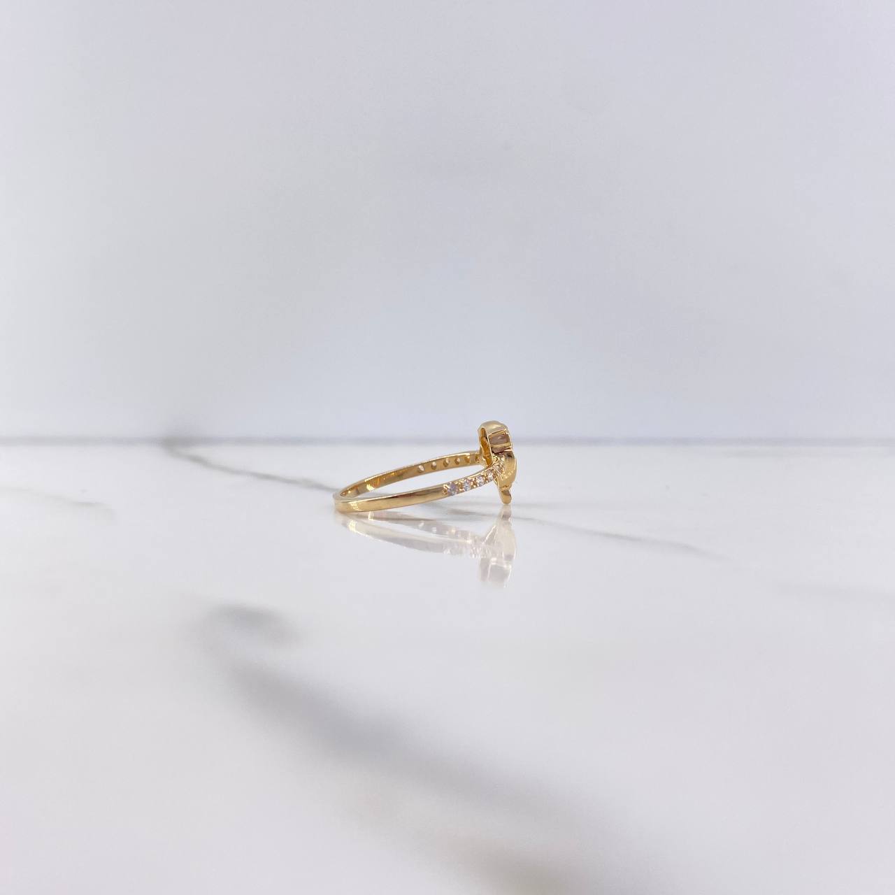 Anillo Buho 2.05gr / T7 / Circones Negros Blancos Oro Amarillo &