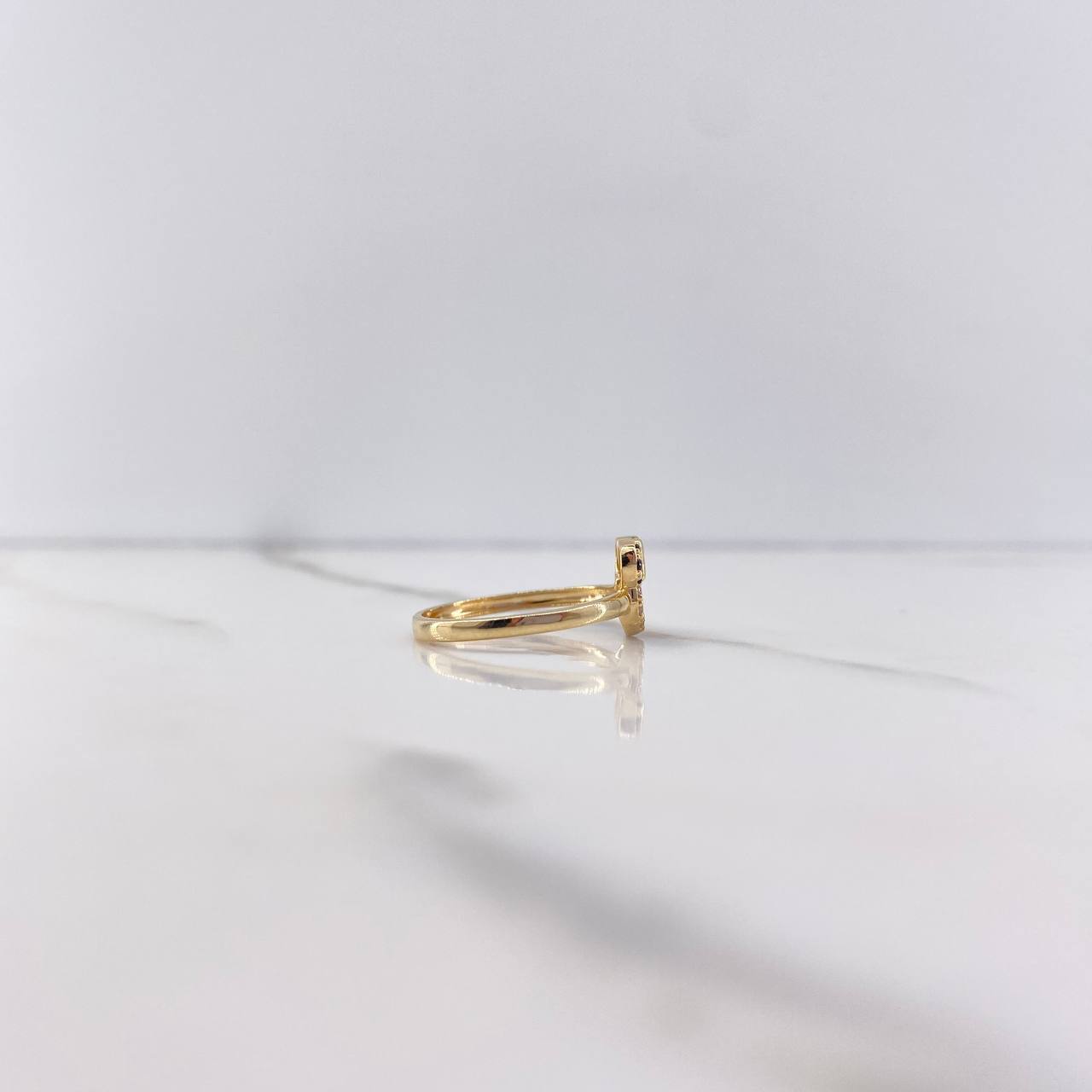 Anillo Raton 1.85gr / T6 1/4 / Circones Negros Blancos Oro Amarillo &