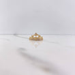 Anillo Corona Corazon 2.45gr / T6 1/2 / Circones Blancos Oro Amarillo &