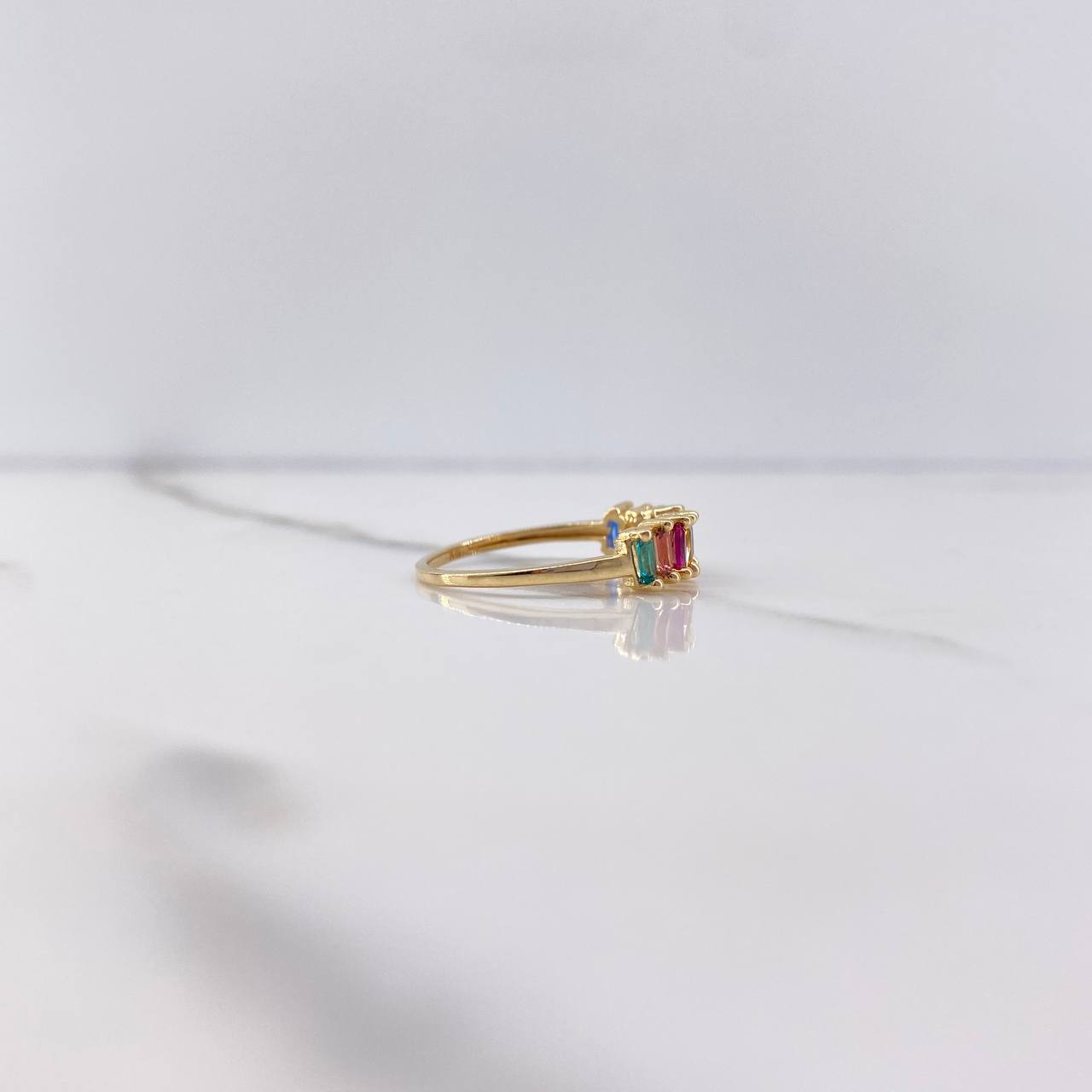 Anillo Rainbow 1.7gr / T5 / Circones Colores Oro Amarillo &