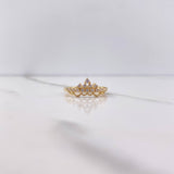 Anillo Corona 2.05gr / T6 / Circones Blancos Oro Amarillo &