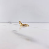 Anillo Corona 15s 2.05gr / T6 1/2 / Circones Blancos Oro Amarillo &