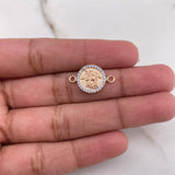 Herraje San Miguel Arcangel 1.4gr / 1.8cm / Circones Blancos Dos Oros Blanco Rosa &