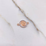 Herraje San Miguel Arcangel 1.4gr / 1.8cm / Circones Blancos Dos Oros Blanco Rosa &