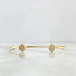Pulso Abrazo Circulos Tupidos 4.05gr / 18cm / 2mm Circones Blancos Oro Amarillo *