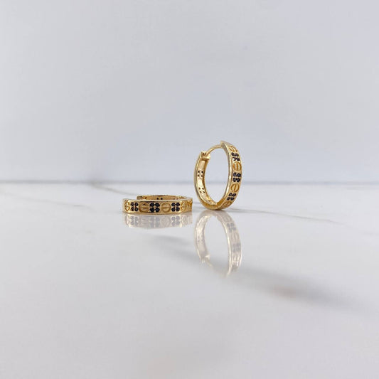 Candongas Tornillo 4.2gr / 1.7cm / Circones Negros Oro Amarillo &