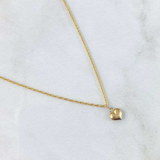 Set Cadena Lazo 0.9gr / 45cm + Dije Corazón 0.4gr / 1.5cm Oro Amarillo 18K (Oferta)