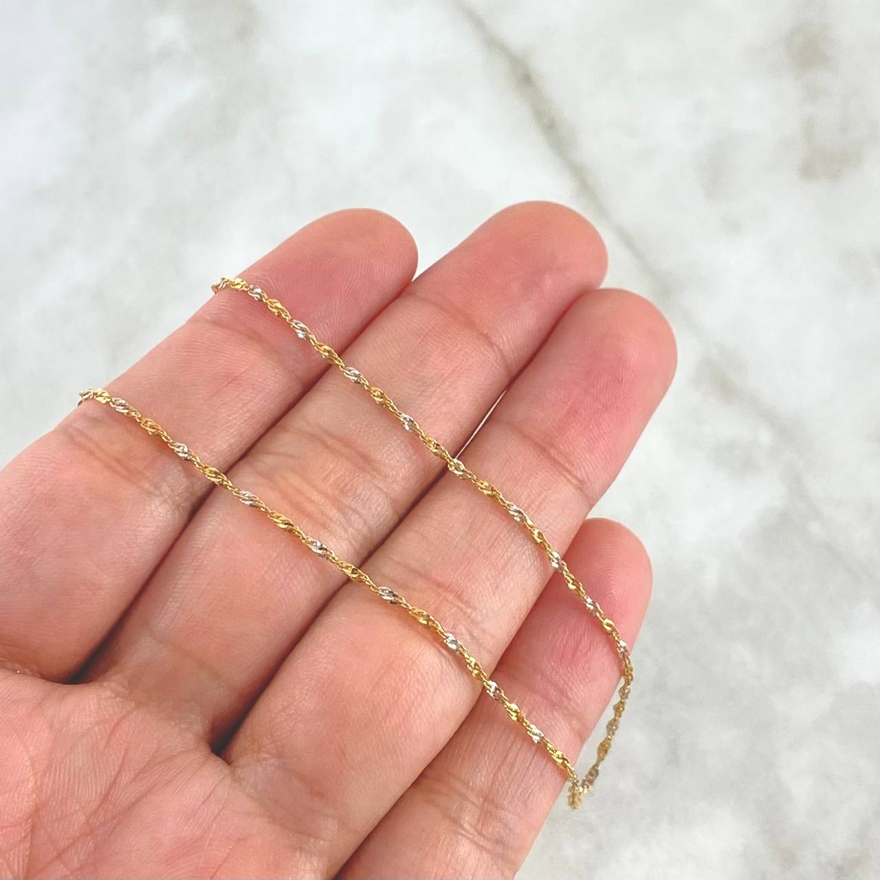 Cadena Singapur 1.95gr / 50cm / 1.2mm Tres Oros +3 *