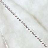 Cadena Militar 6.45gr / 50cm / 2mm Bolas Diamantadas Discoteca Oro Blanco +3 18K ©