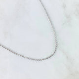 Cadena Militar 6.45gr / 50cm / 2mm Bolas Diamantadas Discoteca Oro Blanco +3 18K ©