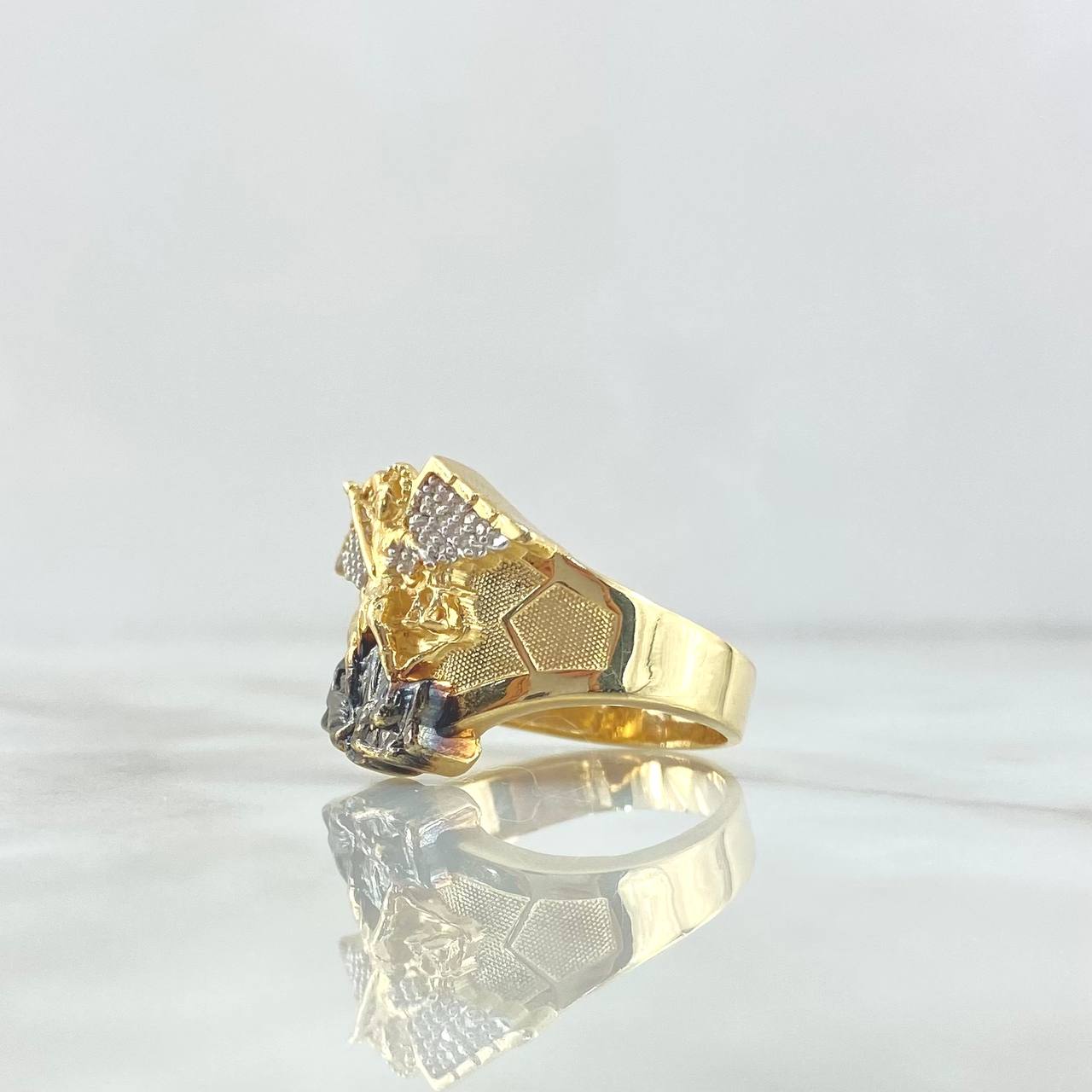 Anillo San Miguel Arcangel 11.25gr / T11 / Circones Blancos Oro Amarillo ©
